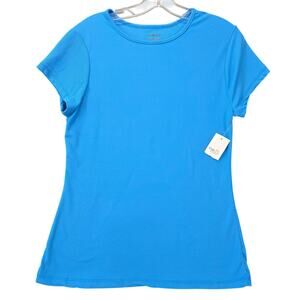 rue21 Blue Shirt NEW Stretch Classic Short Sleeves Scoop Neck Womens Size XL Top